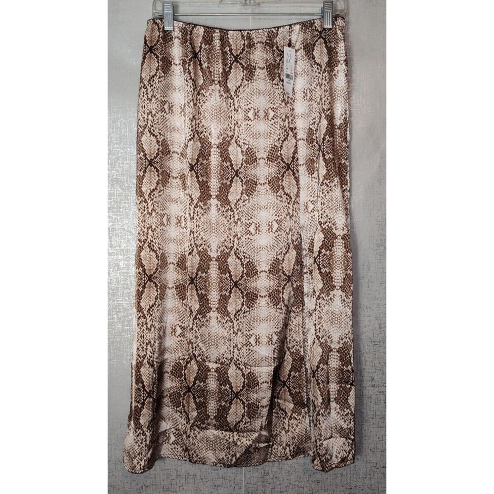New York & Company Snake Print Slip Skirt Sz M